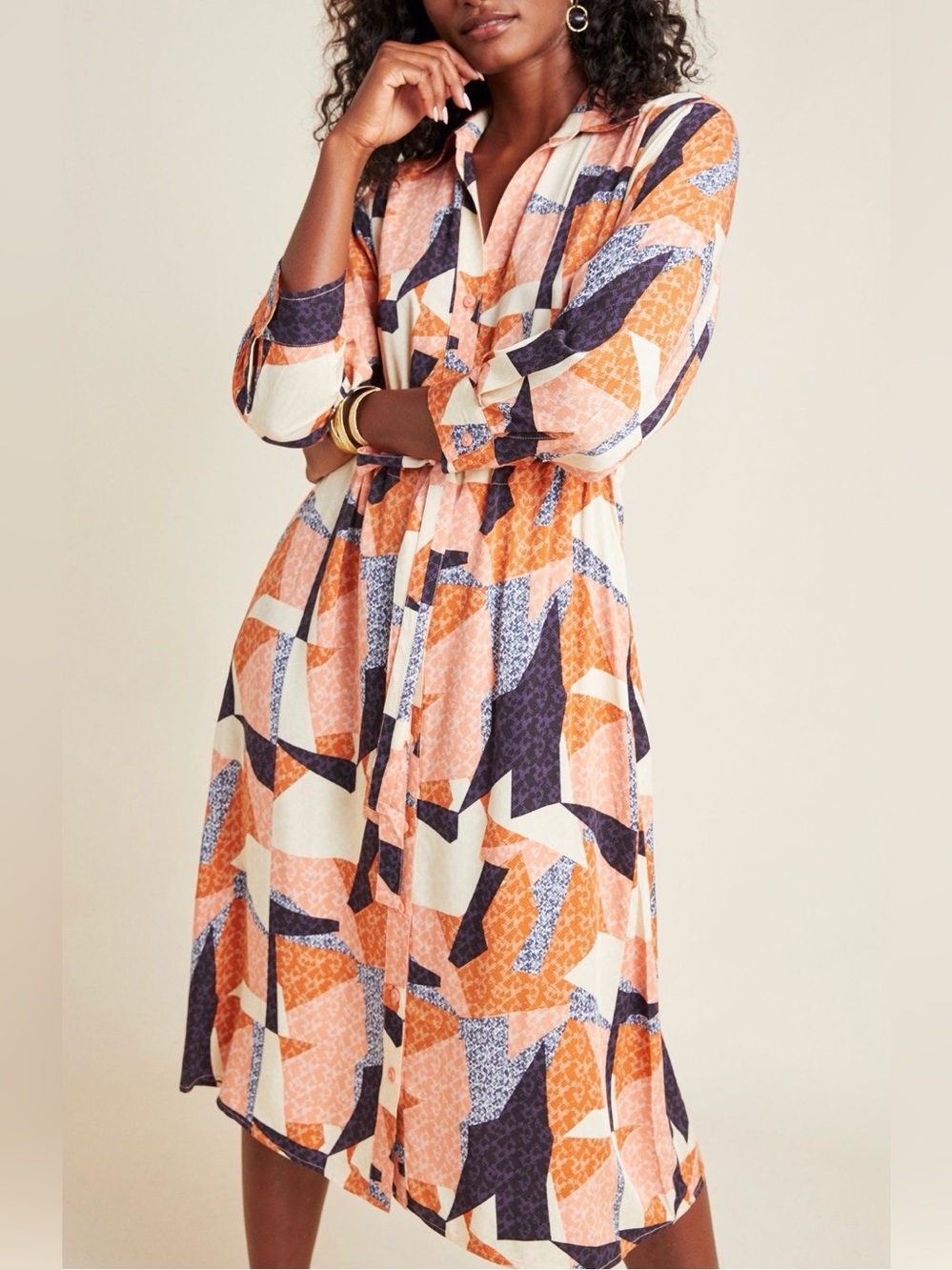 Anthropologie Cory Lynn Calter Abstract Shirtdress. Size Small